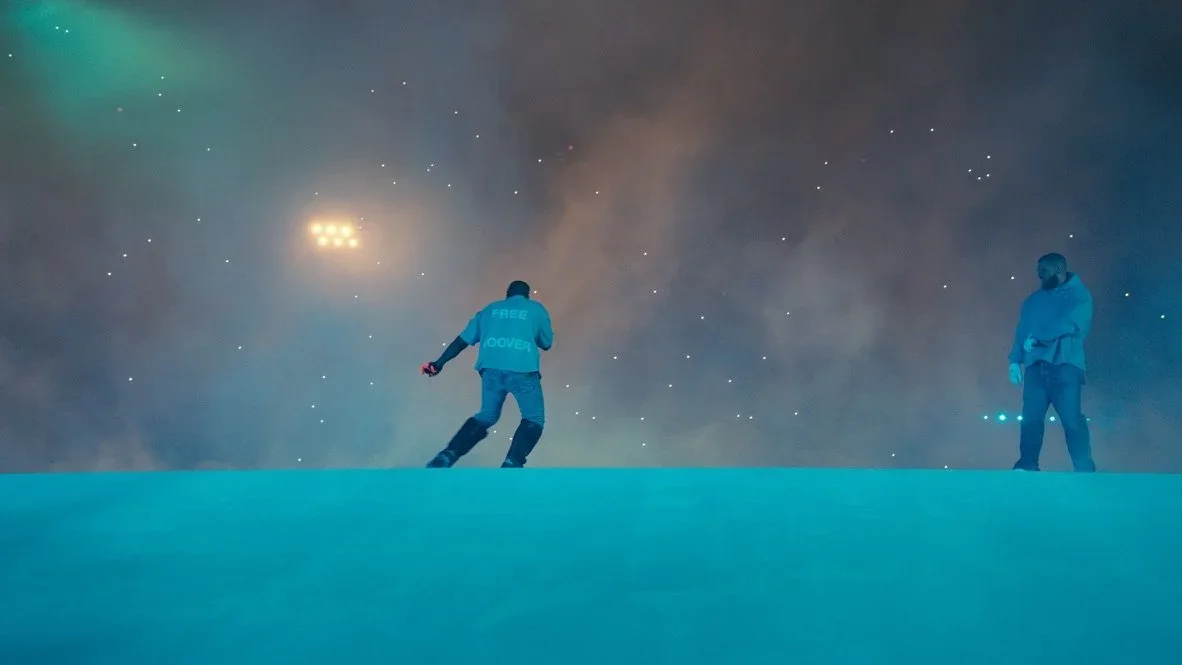 Drake & Kanye West · Prime Video color grade, frame 8